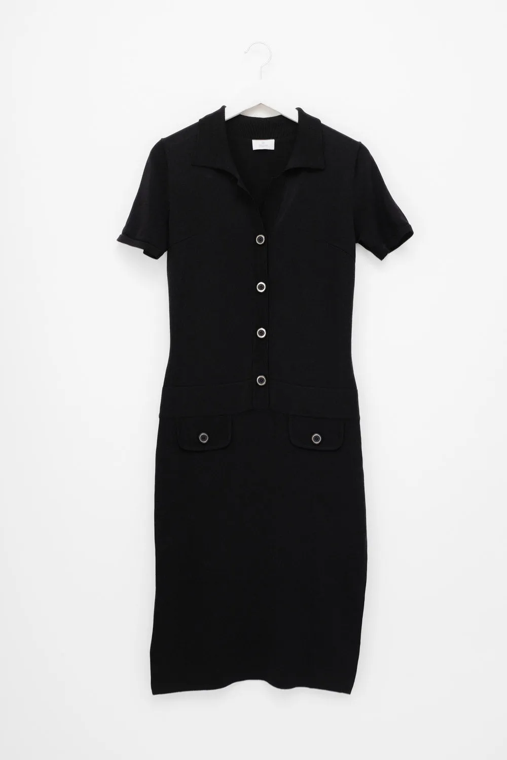 0054_BLACK POLO SILK BLEND KNIT DRESS