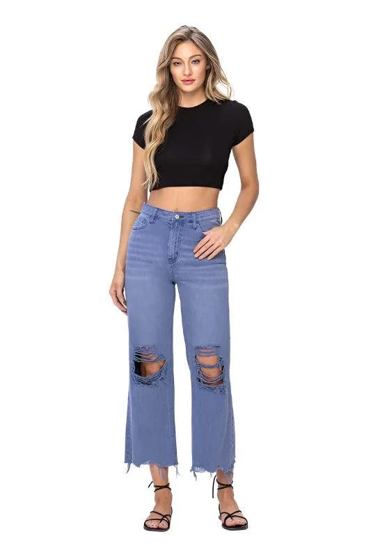 90"s Vintage Crop Flare Jeans