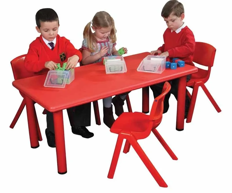 Adjustable Rectangular Polyethylene Table All Colours and Heights