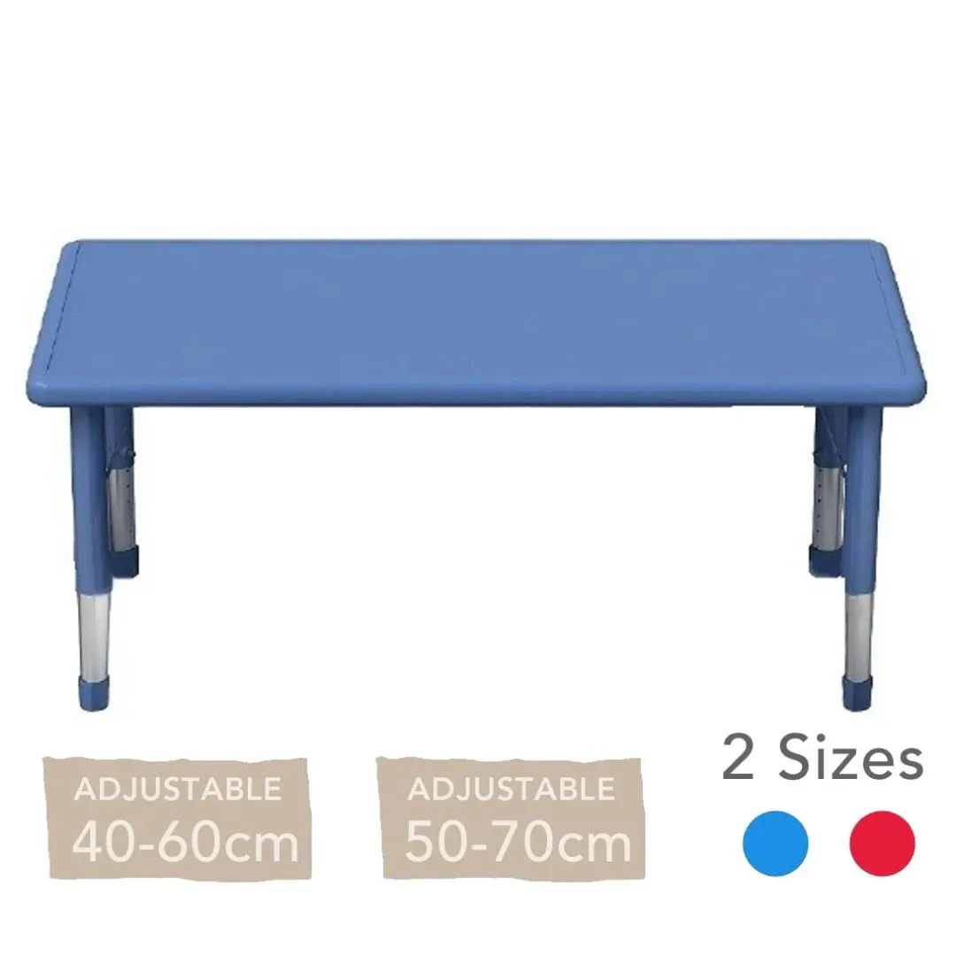 Adjustable Rectangular Polyethylene Table All Colours and Heights