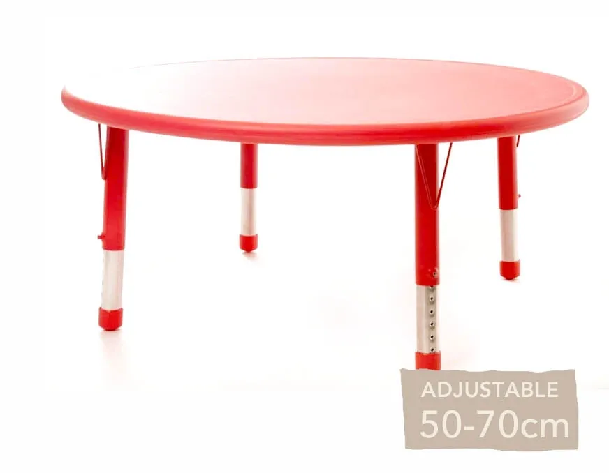 Adjustable Round Poly Table All Colours & Heights