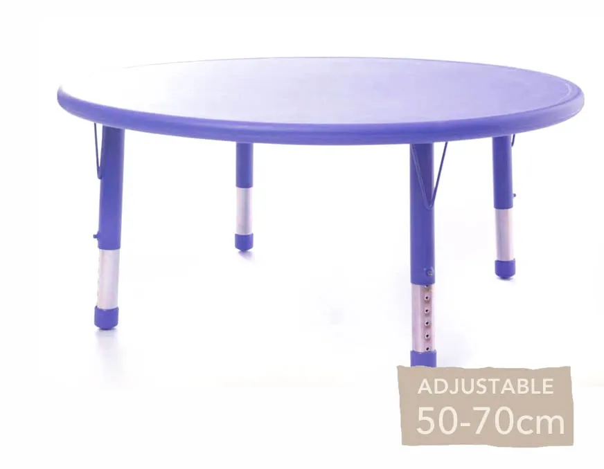 Adjustable Round Poly Table All Colours & Heights