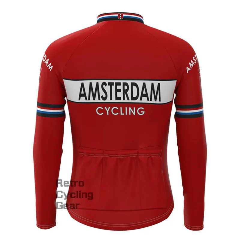 Amsterdam Red Fleece Retro Cycling Kits