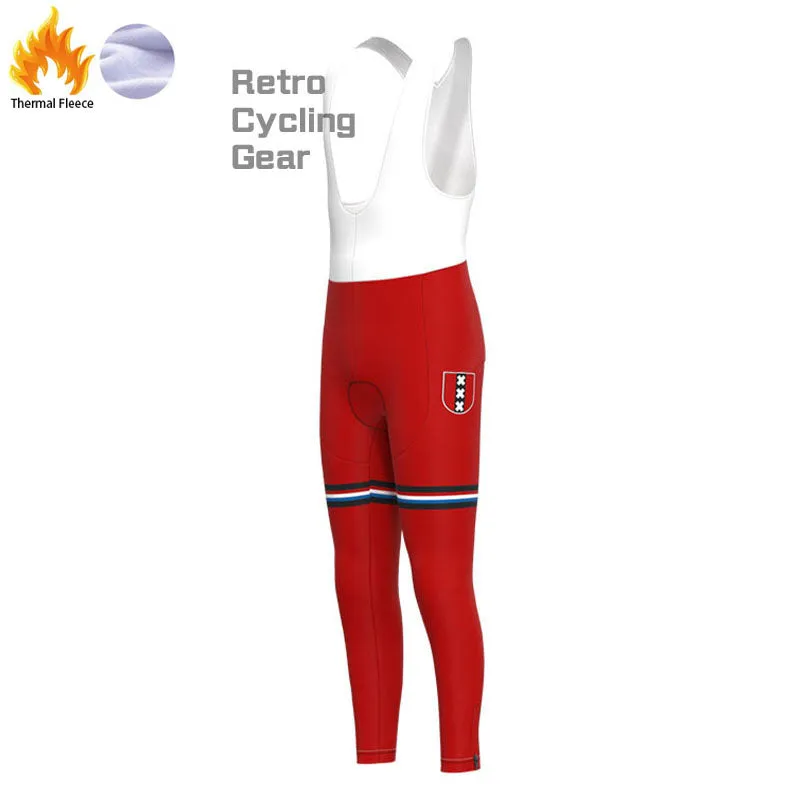 Amsterdam Red Fleece Retro Cycling Kits