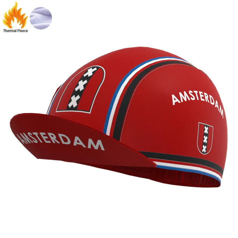 Amsterdam Red Fleece Retro Cycling Kits