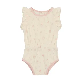 Analogie By Lil Legs Multigarden Romper Cream/Pink