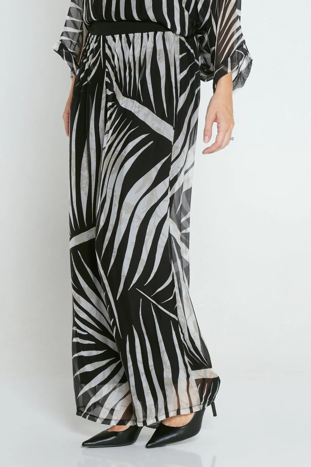 Arlette Silk Pants - Evening Palms