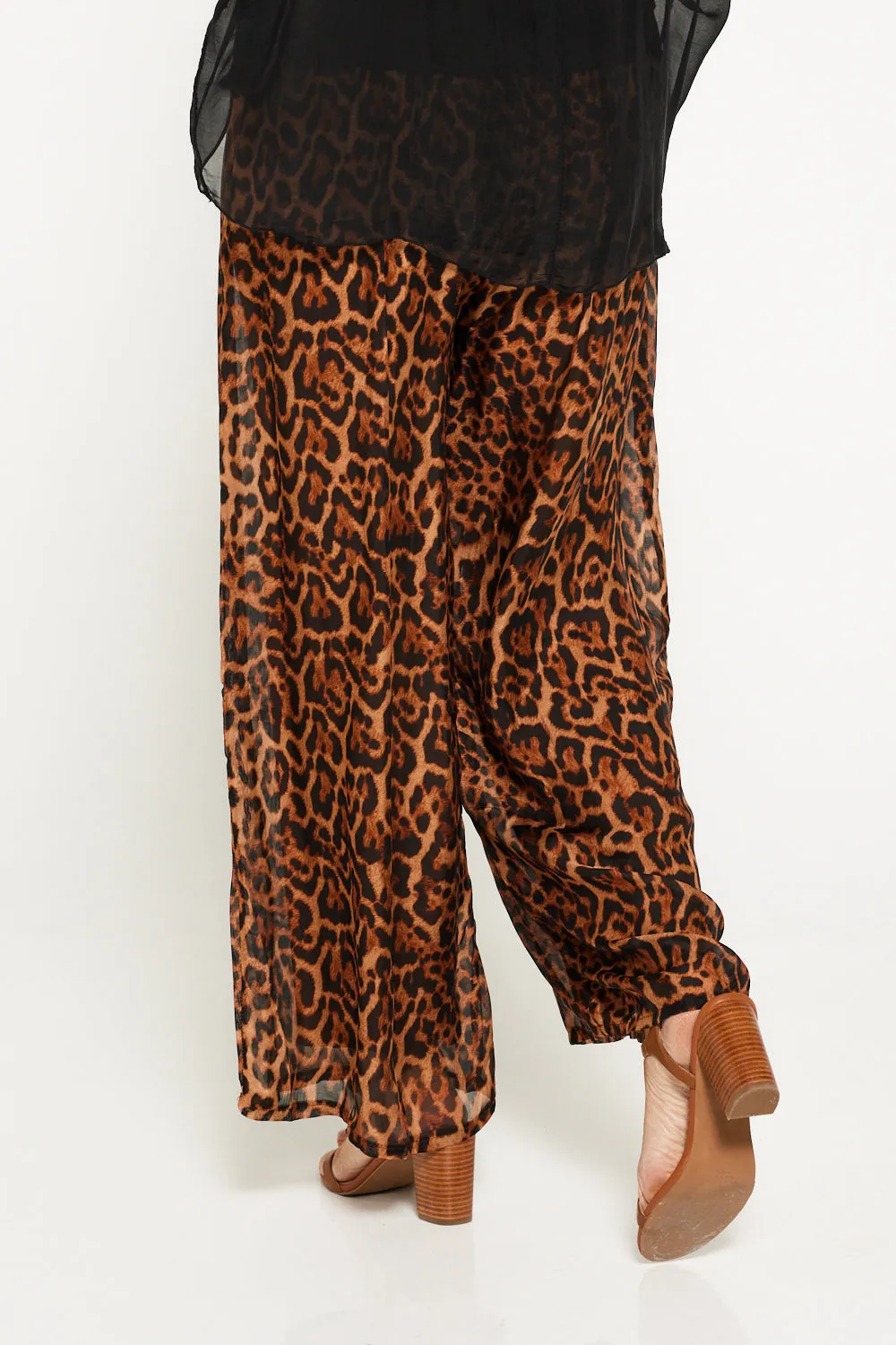 Arlette Silk Pants - Leopard