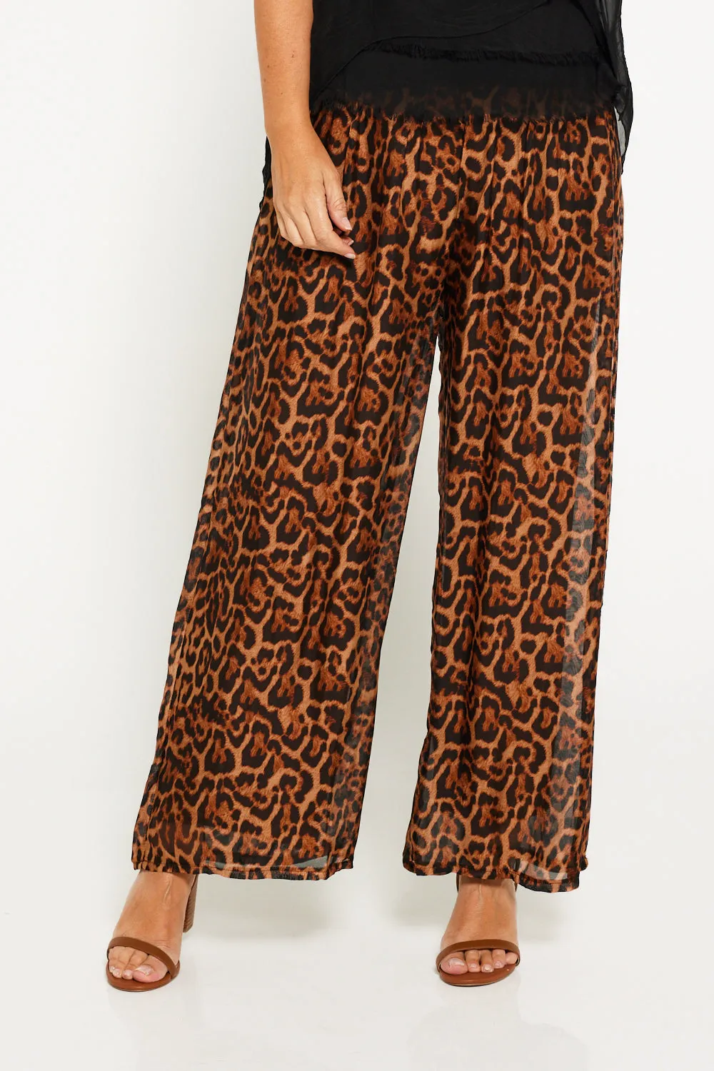 Arlette Silk Pants - Leopard