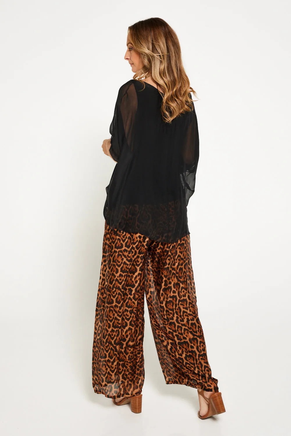 Arlette Silk Pants - Leopard