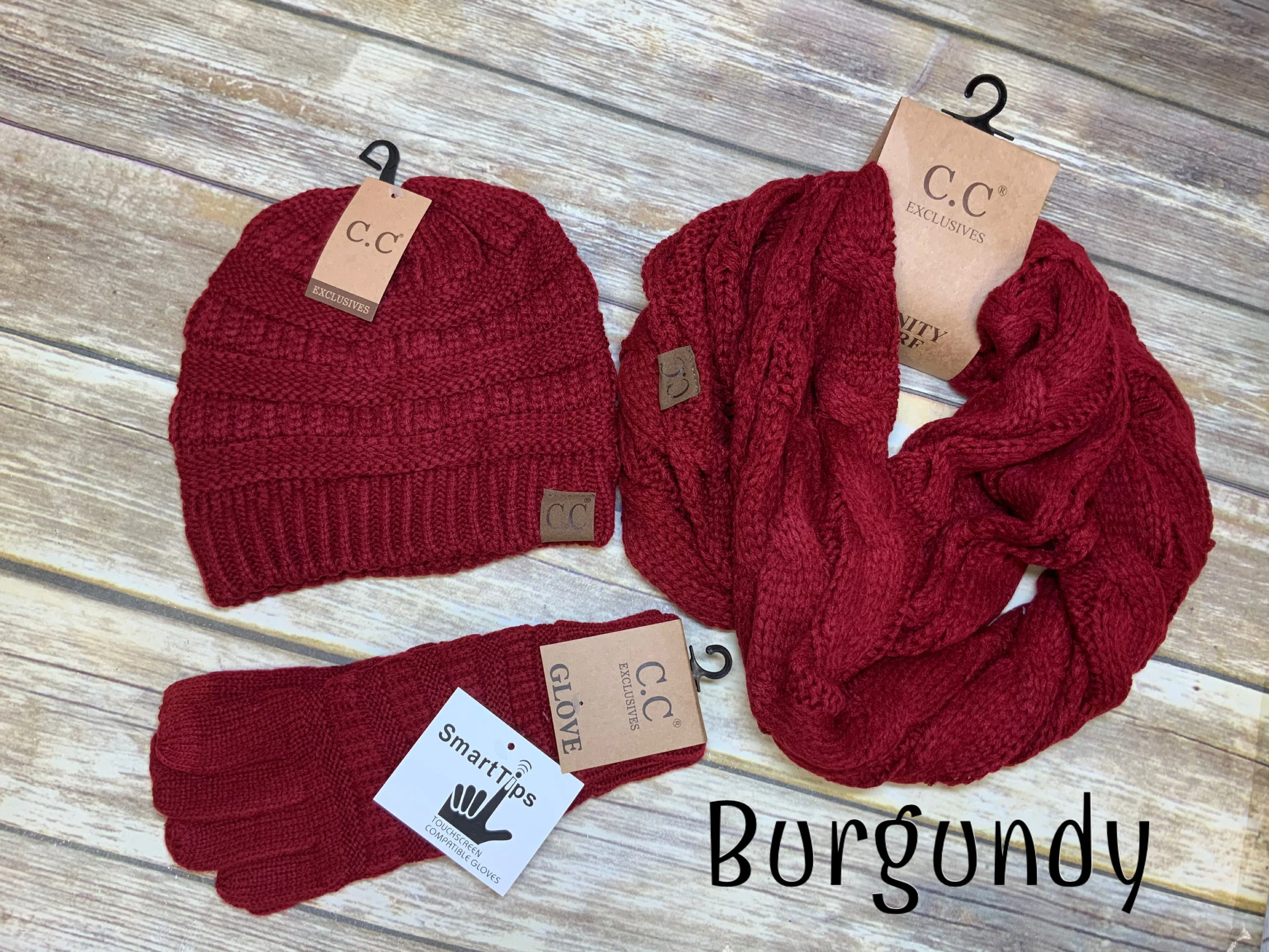 Authentic CC Adult Cable Knit Collection (sold Separately) Hats, Gloves and Scarf