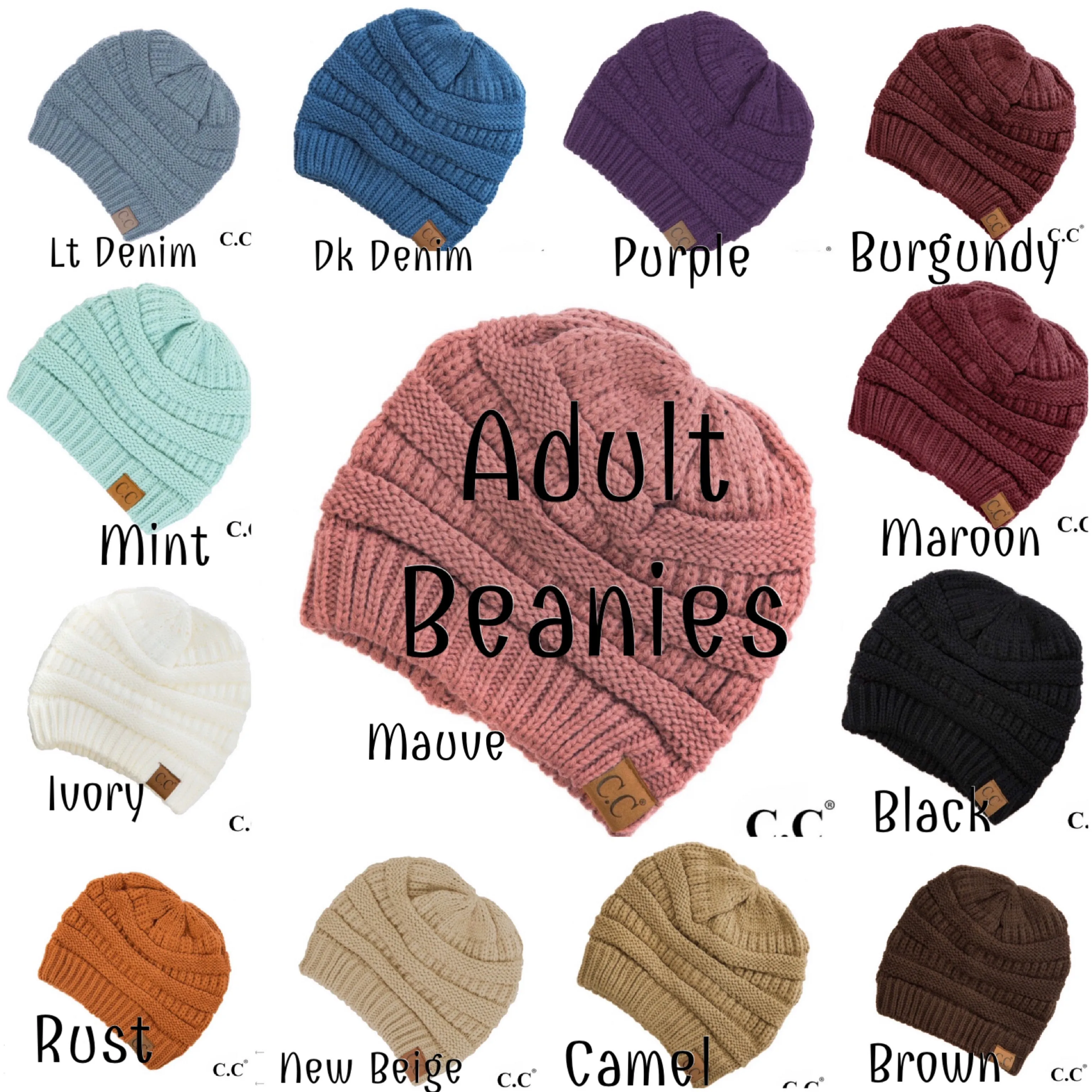 Authentic CC Adult Cable Knit Collection (sold Separately) Hats, Gloves and Scarf