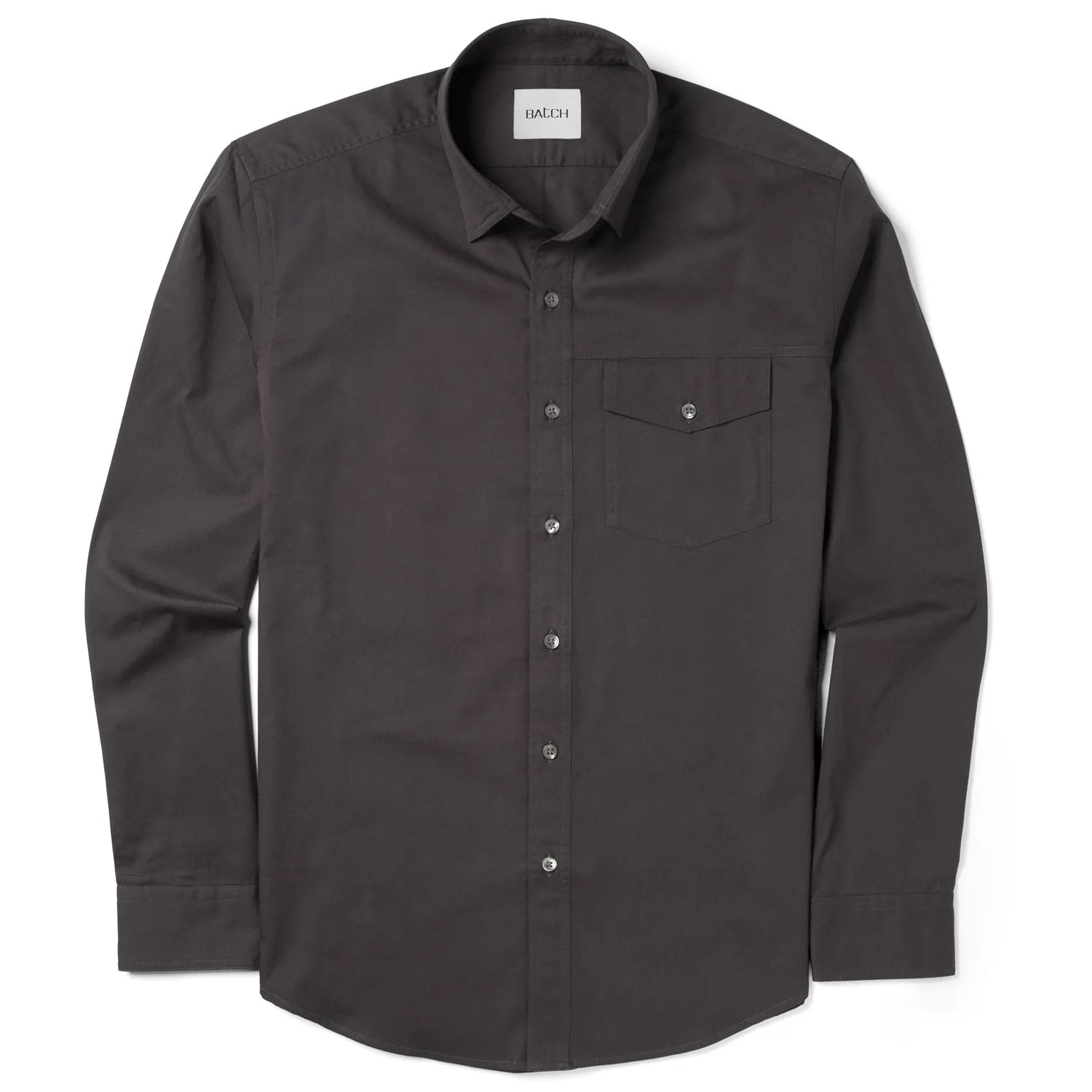 Author Casual Shirt – Charcoal Gray Cotton Twill