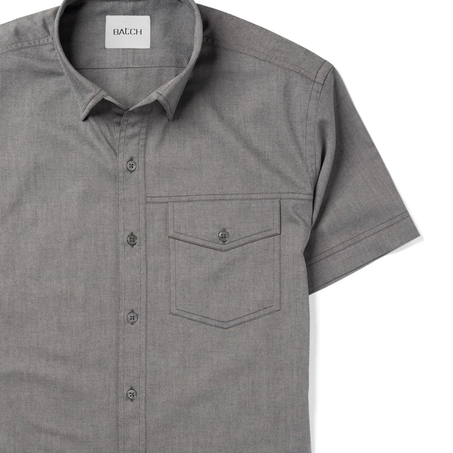 Author Short Sleeve Casual Shirt – Flint Gray Cotton Oxford