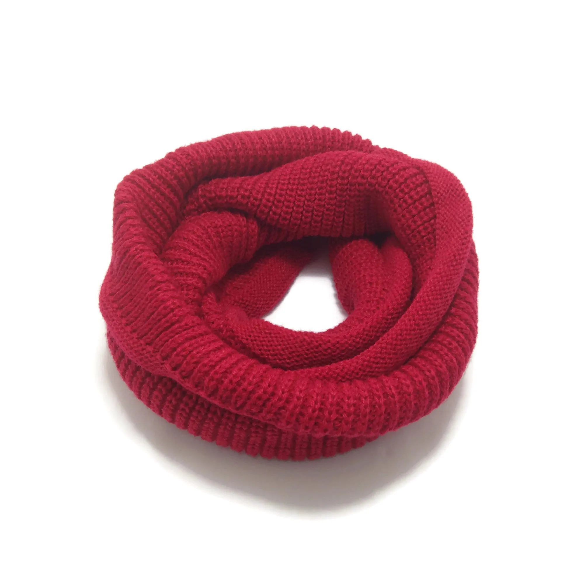 Baby Knit Infinity Scarf Toddler Neck Warmer | Red