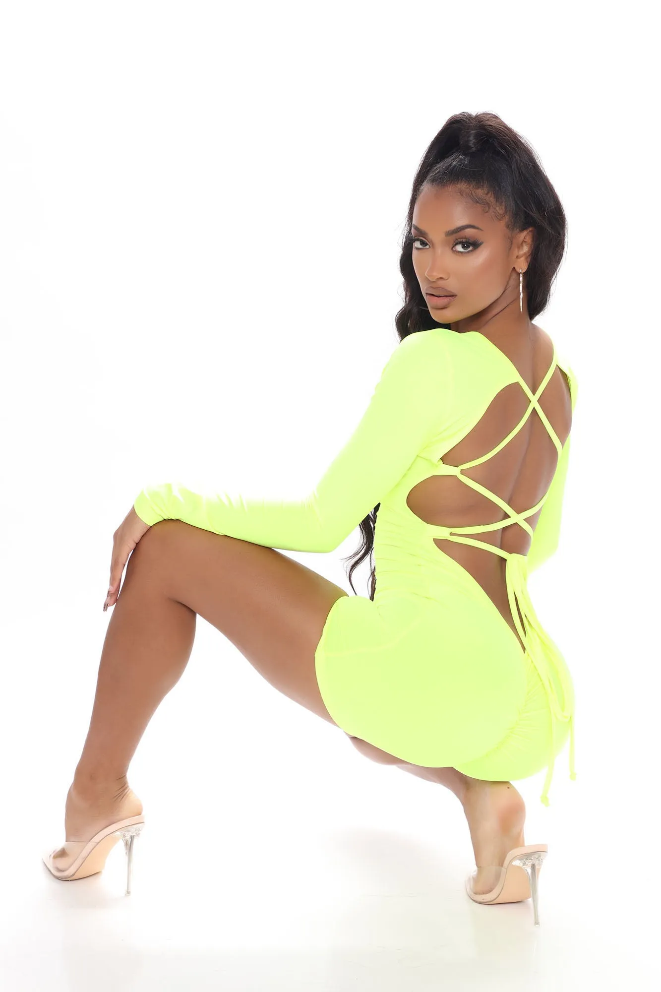 Bad Decisions Romper - Neon Yellow