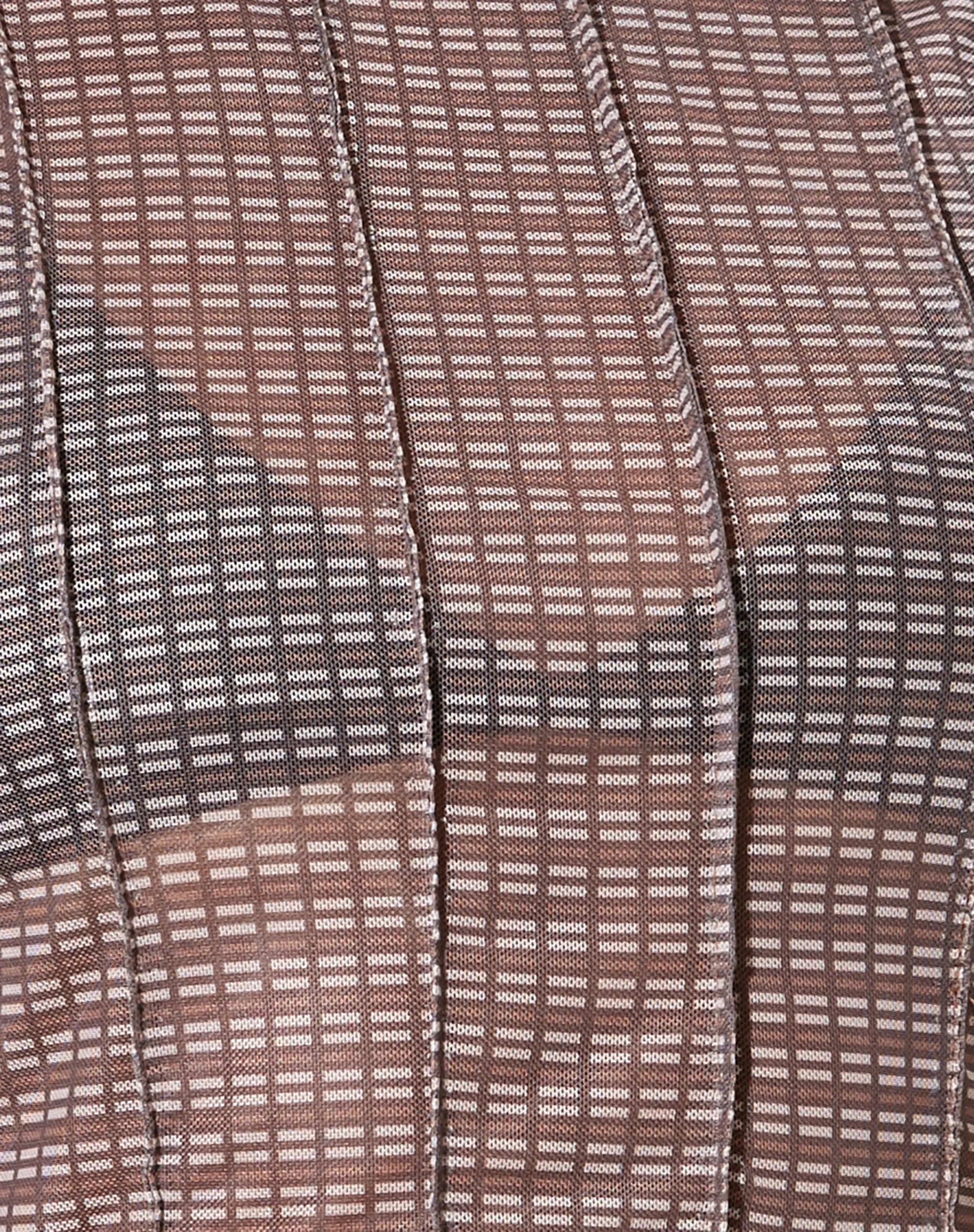 Barika Top in Mini Check Chocolate