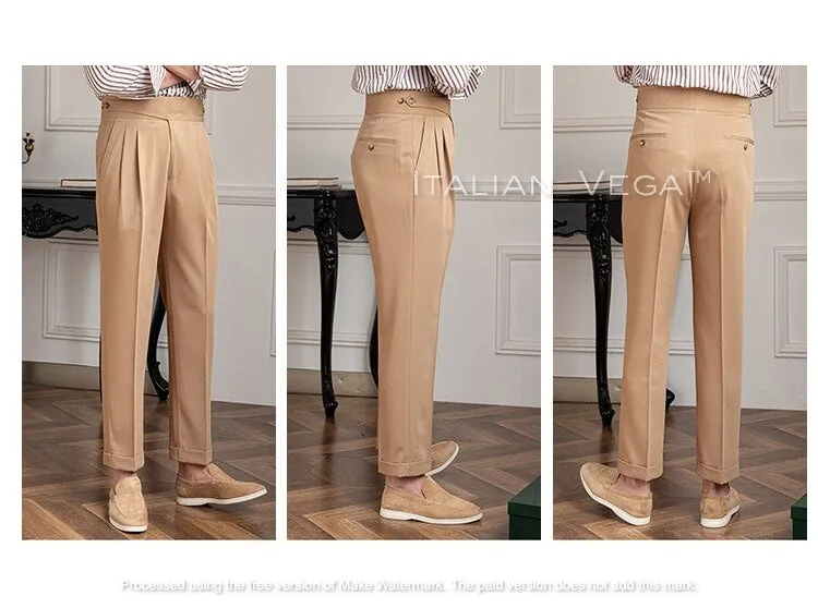 Beige Classic Buttoned Gurkha Pants by Italian Vega®