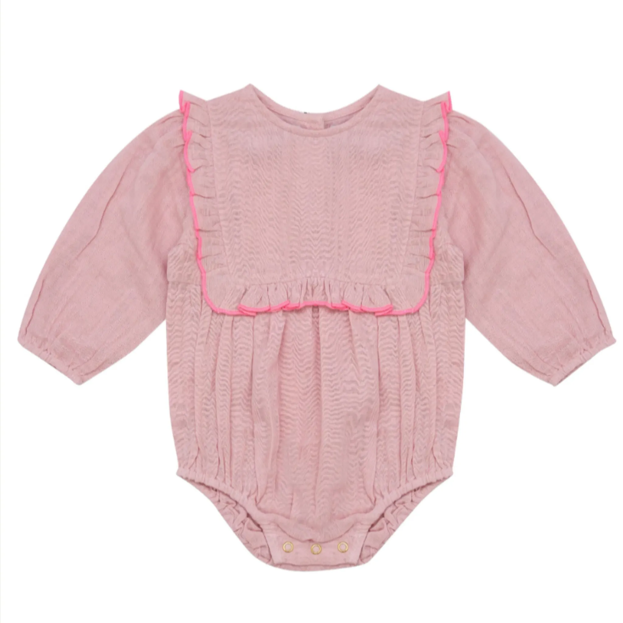 Bella   Lace - Primrose Romper - Pink Lady Apple