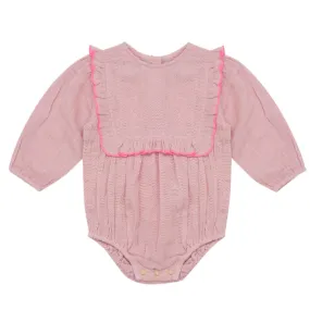 Bella   Lace - Primrose Romper - Pink Lady Apple