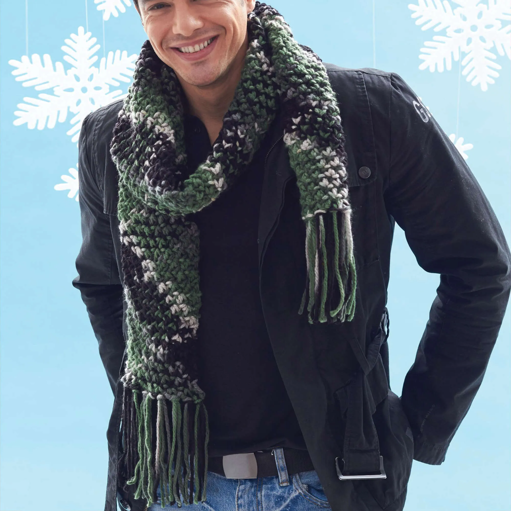 Bernat Knit Handsome Scarf