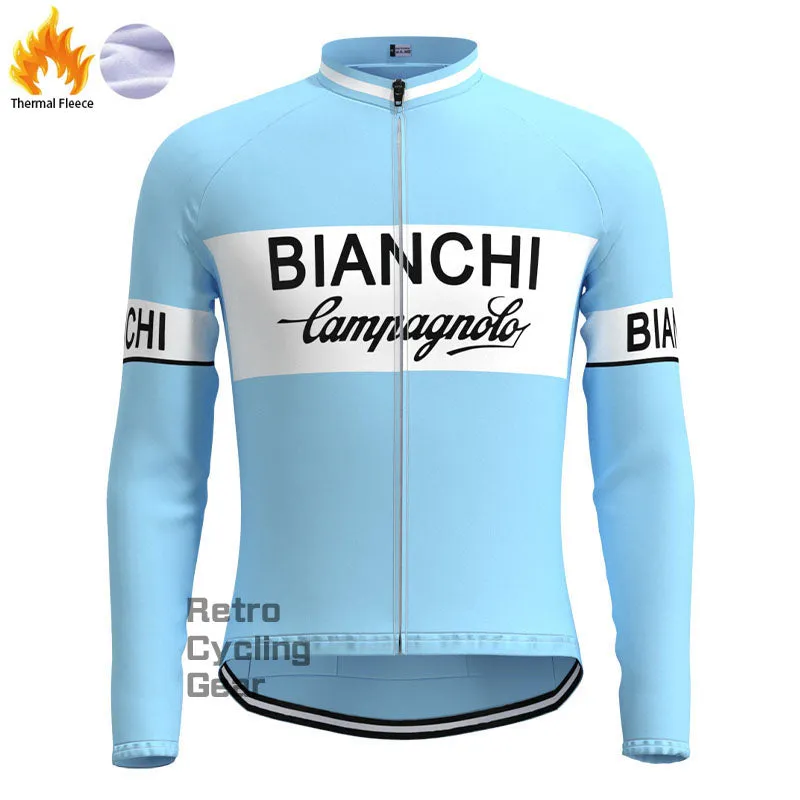 Bianchi Blue Fleece Retro Cycling Kits