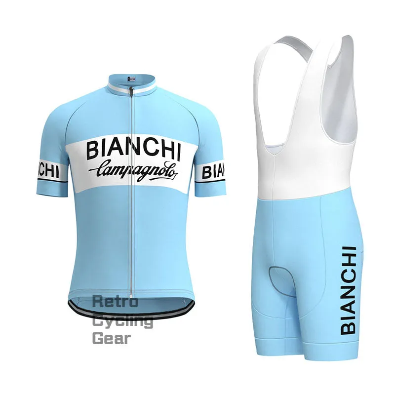 Bianchi Blue Retro Long Sleeve Cycling Kit