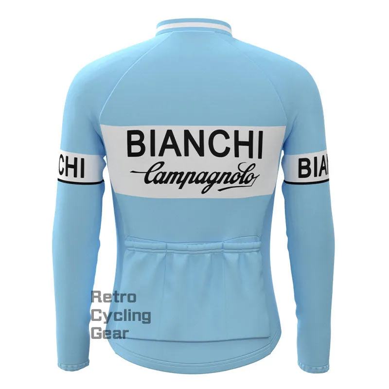 Bianchi Blue Retro Long Sleeve Cycling Kit