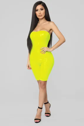 Birthday Bash Sequin Romper - Neon Yellow