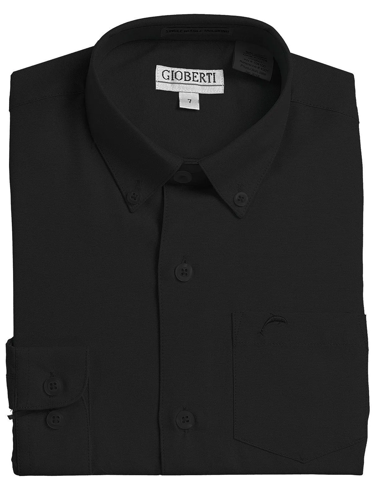 Black Boys Long Sleeve Oxford Button Down Dress Shirt