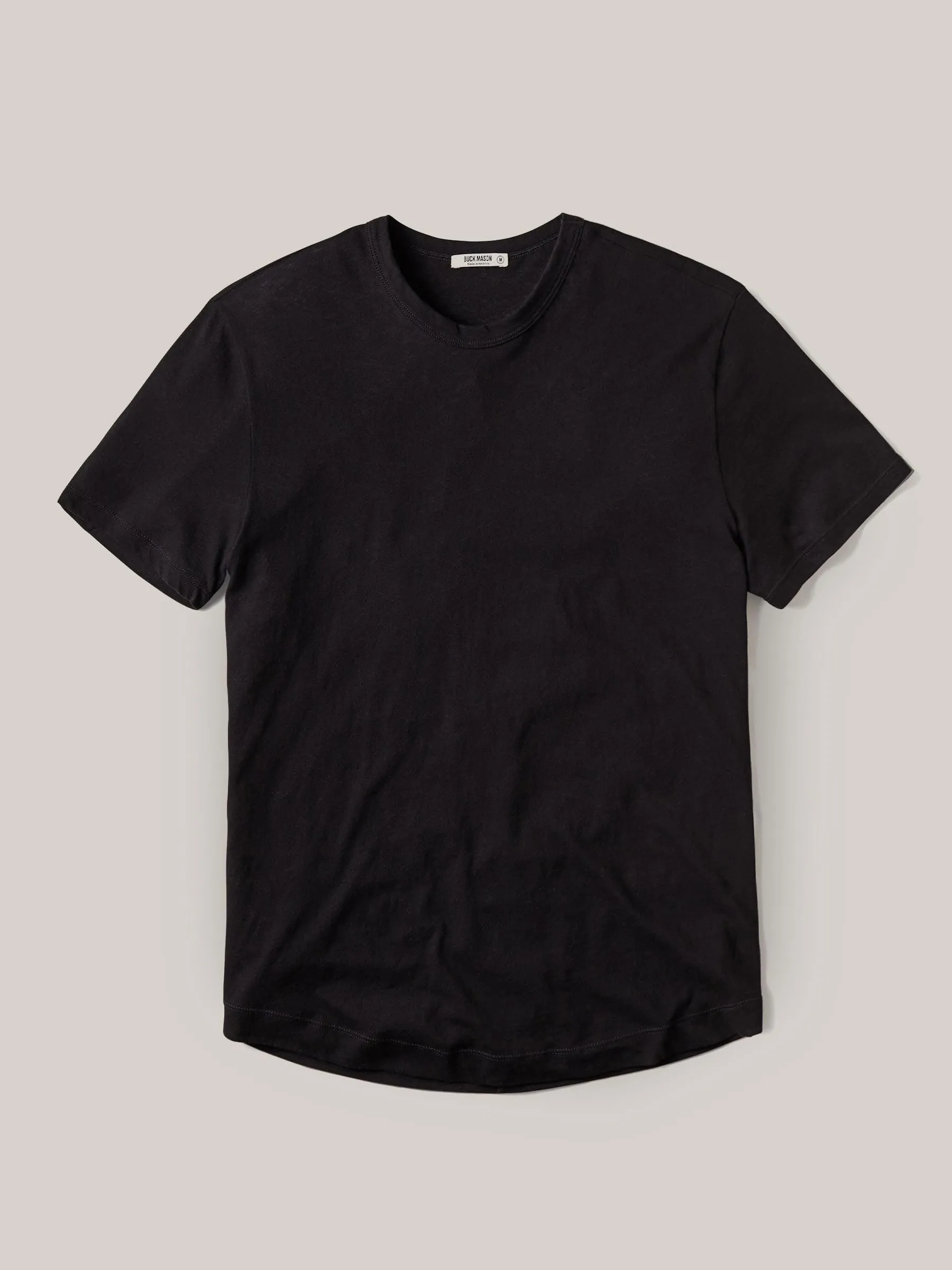 Black Costa Curved Hem Tee