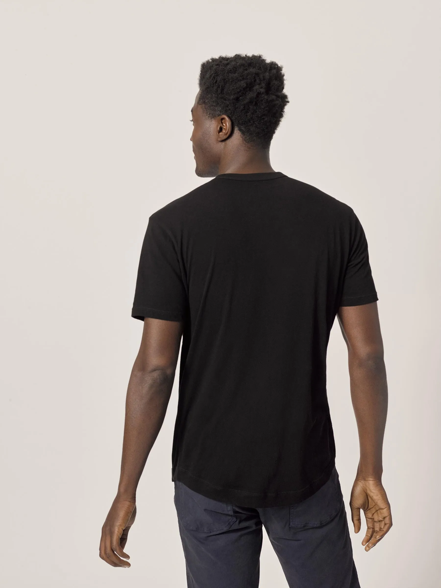 Black Costa Curved Hem Tee