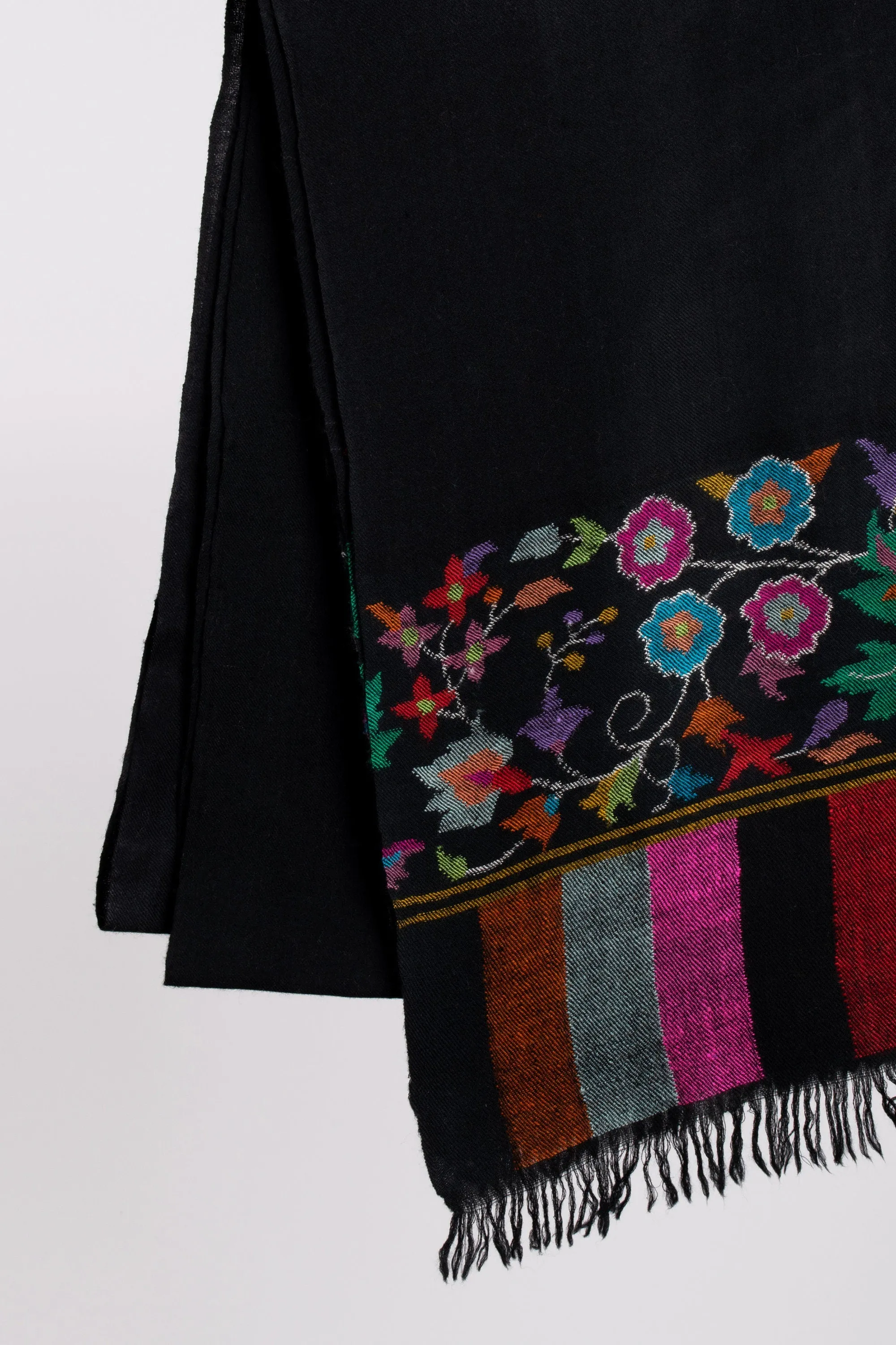 Black Kashmiri Shawls, Kani Weave Cashmere Wraps, Specially Made Scarves, Gorgeous Wraps, Wedding Gifts, 40x80" - HAVASU