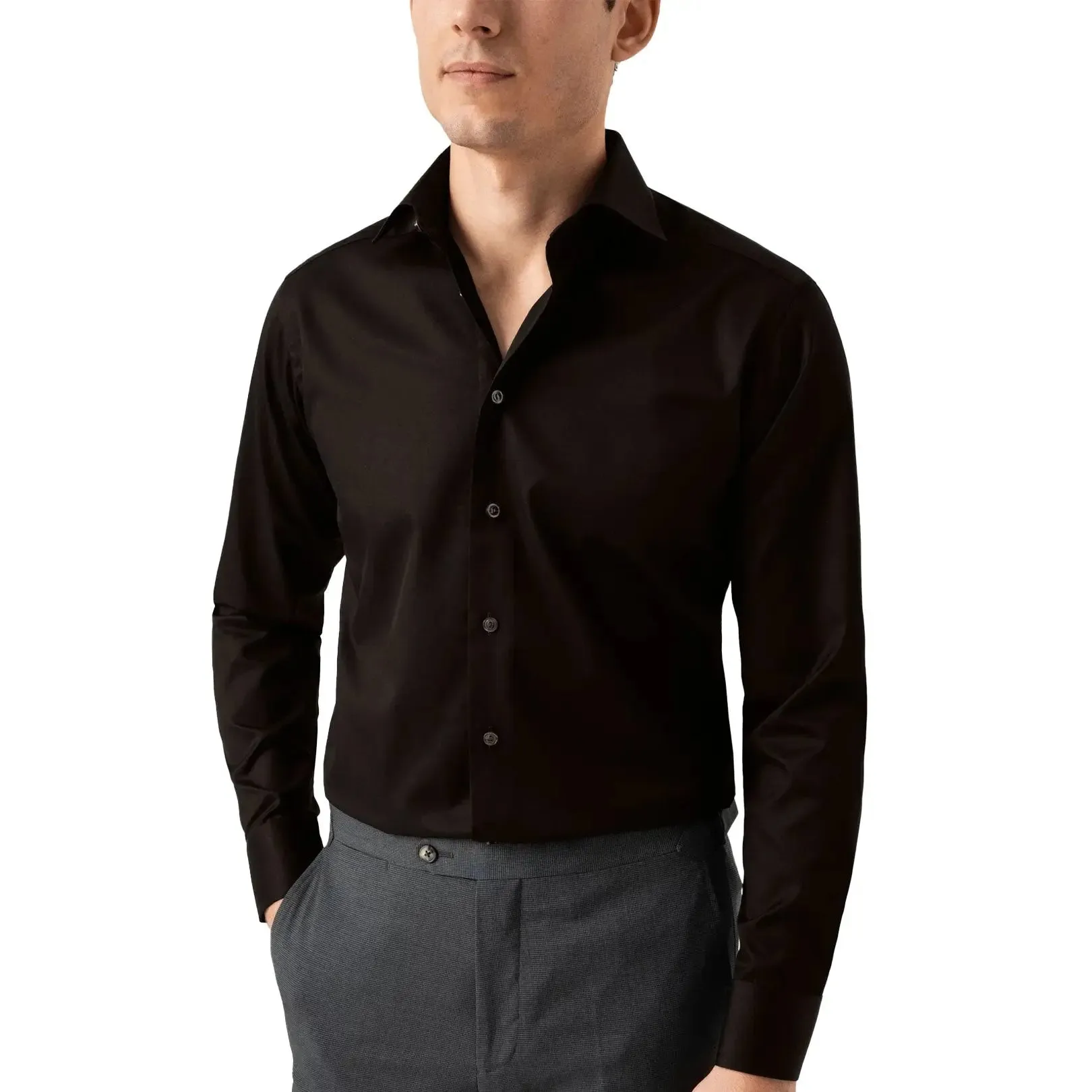 Black Signature Twill Slim Fit Shirt