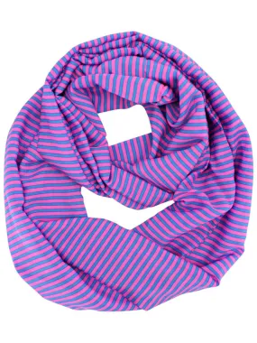 Blue Fine Striped Light Circle Scarf