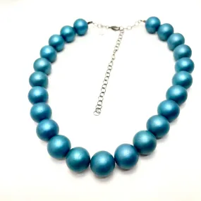 Blue Metallic Marco Statement Necklace