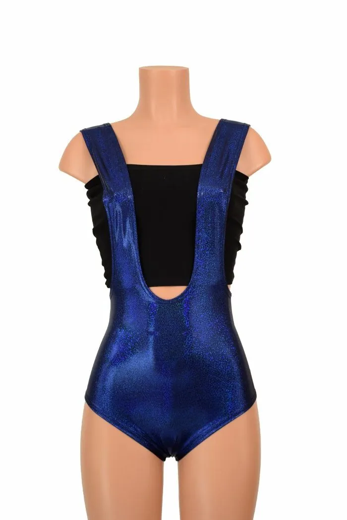 Blue Sparkly Jewel Suspender Romper