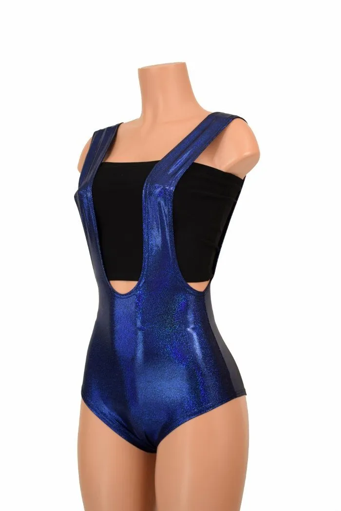 Blue Sparkly Jewel Suspender Romper