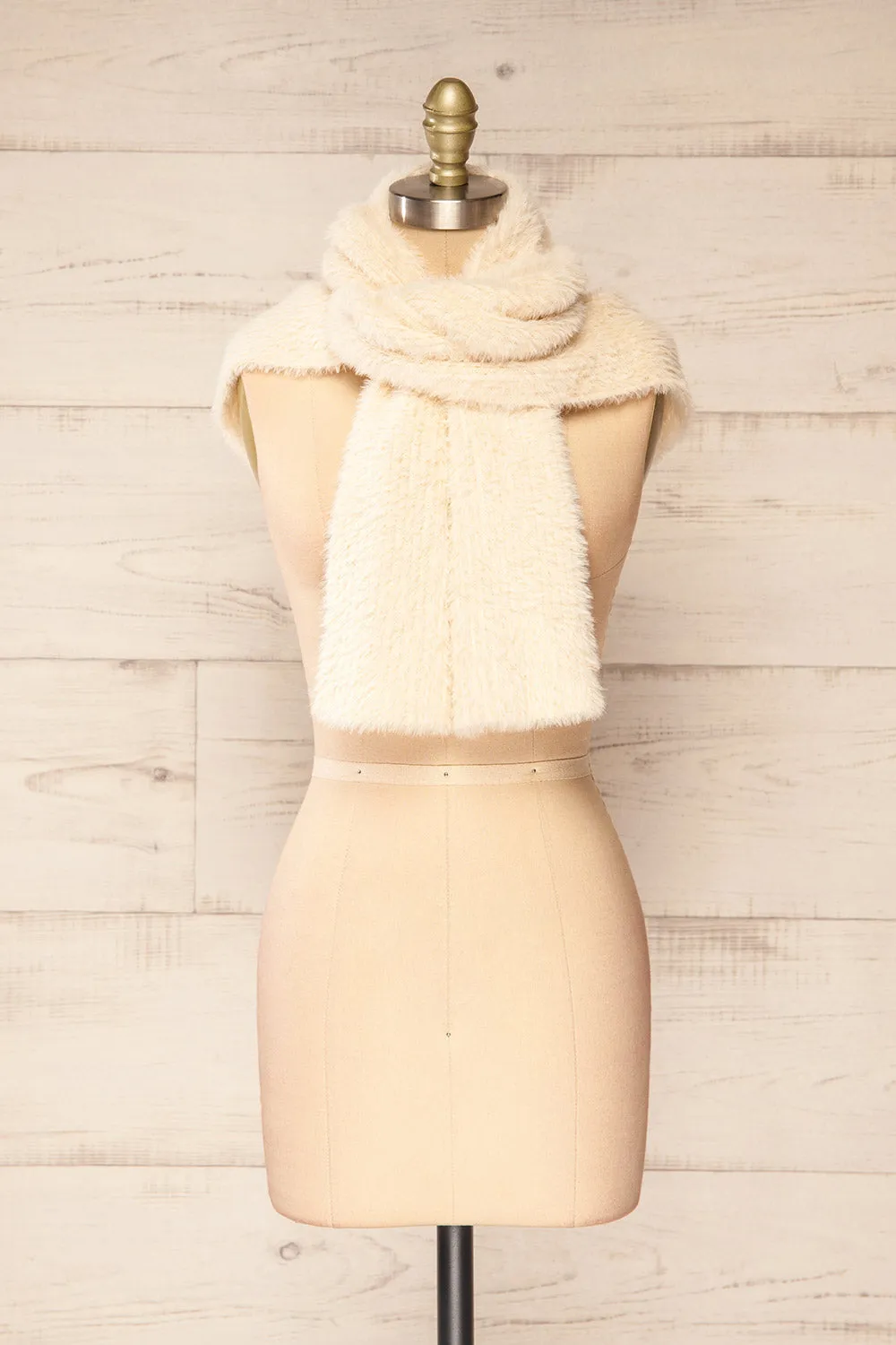 Bombay | Soft Knit Ivory Hooded Scarf