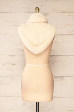 Bombay | Soft Knit Ivory Hooded Scarf