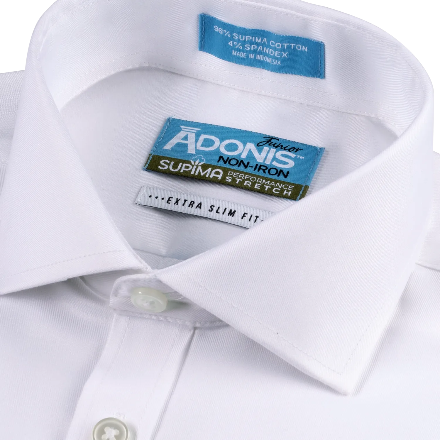 Boys Extra Slim Fit Non Iron Cotton "Supima Performance Stretch Twill" Dress Shirt