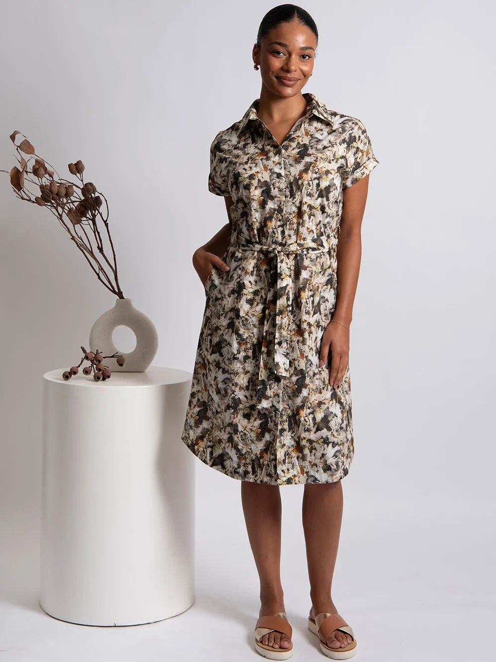 BRIDGE & LORD PRINT SHIRT DRESS