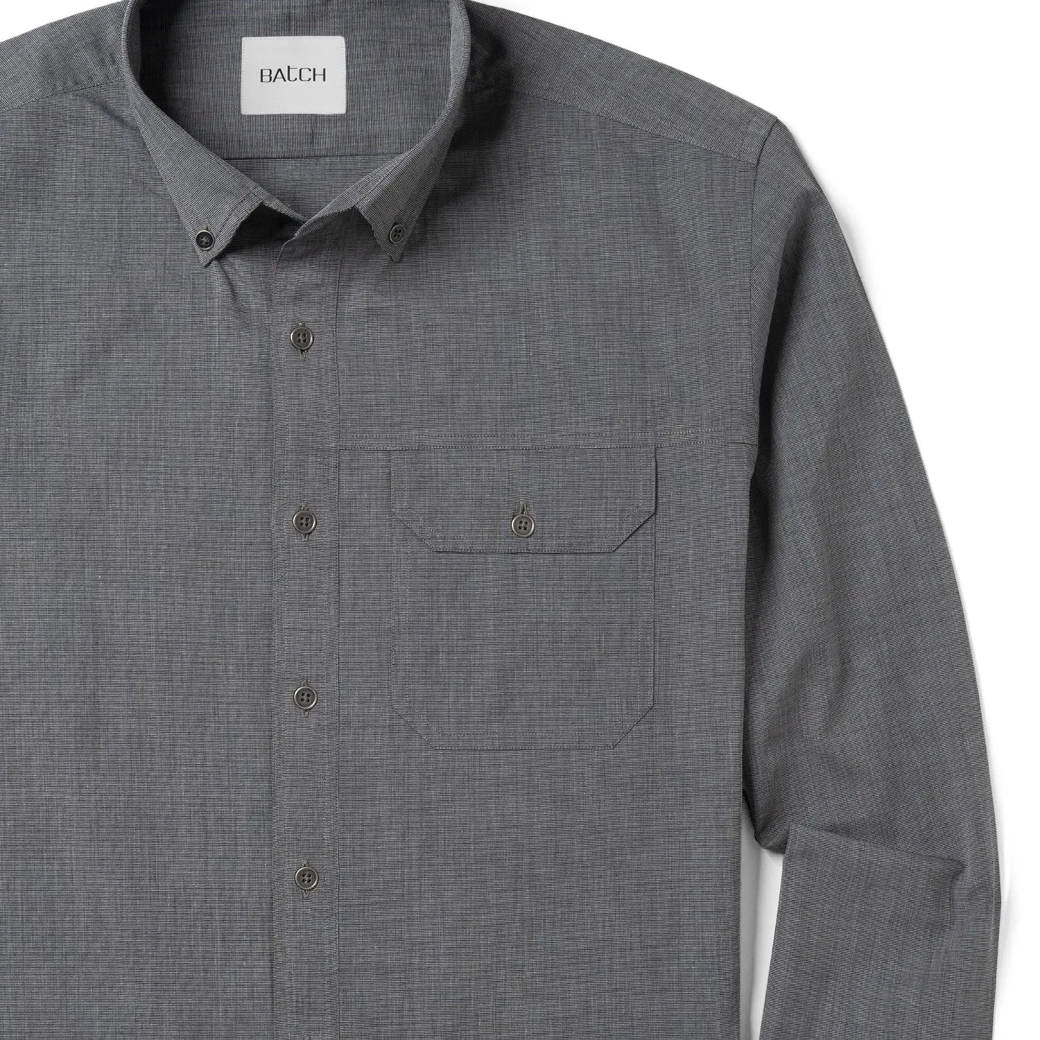 Builder Casual Shirt – Titanium Gray Cotton End-on-end