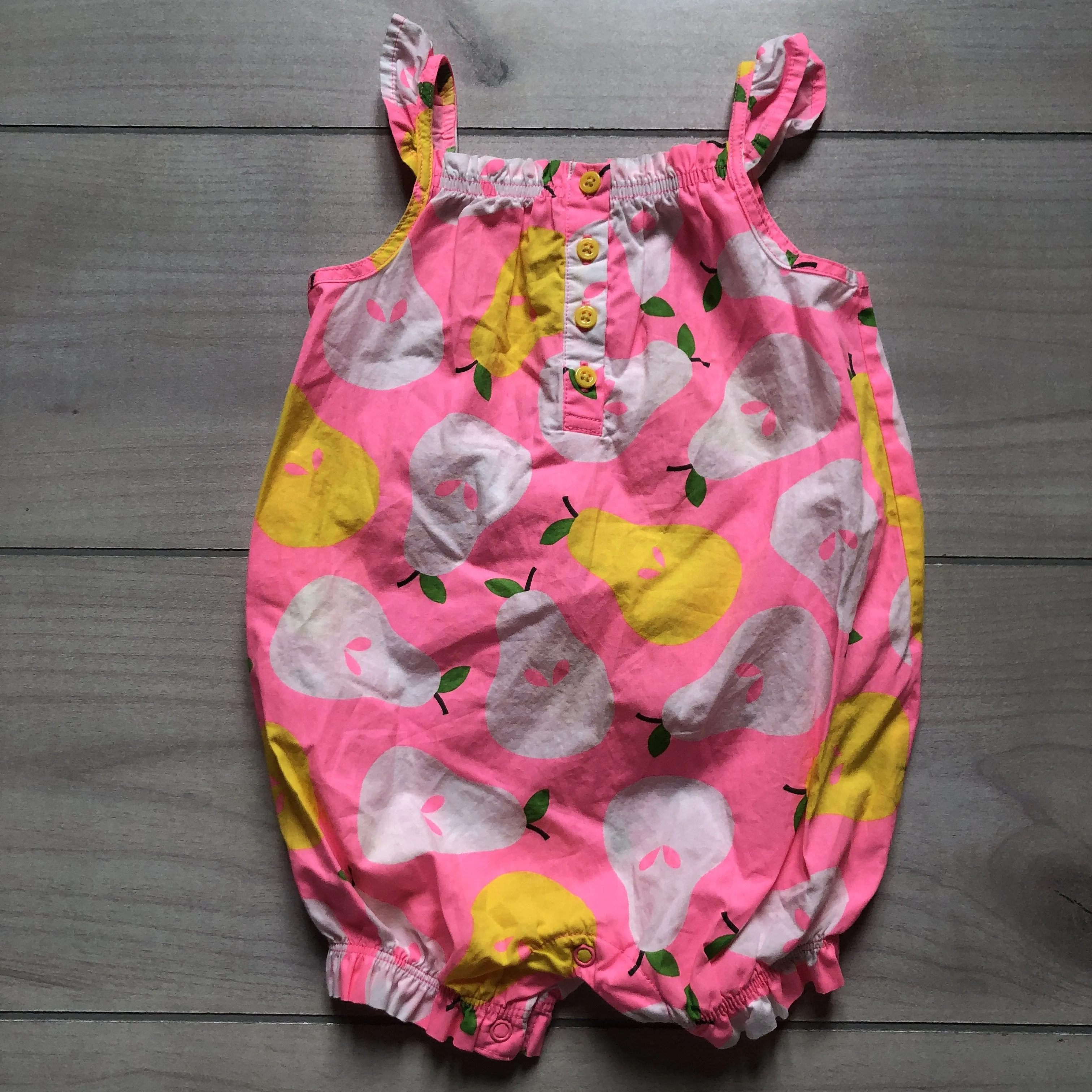 Carter's Neon Pink Pear Pattern Romper