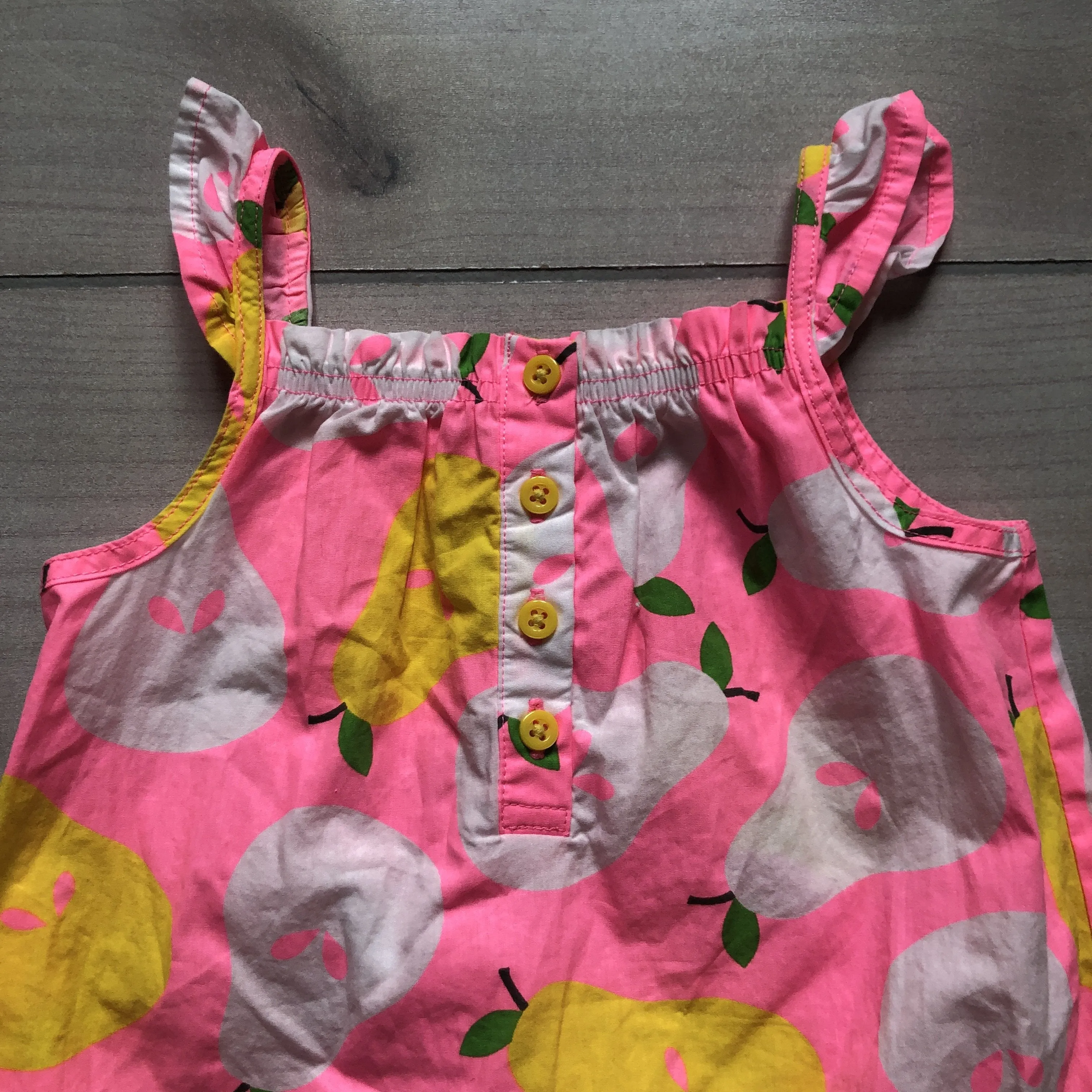 Carter's Neon Pink Pear Pattern Romper