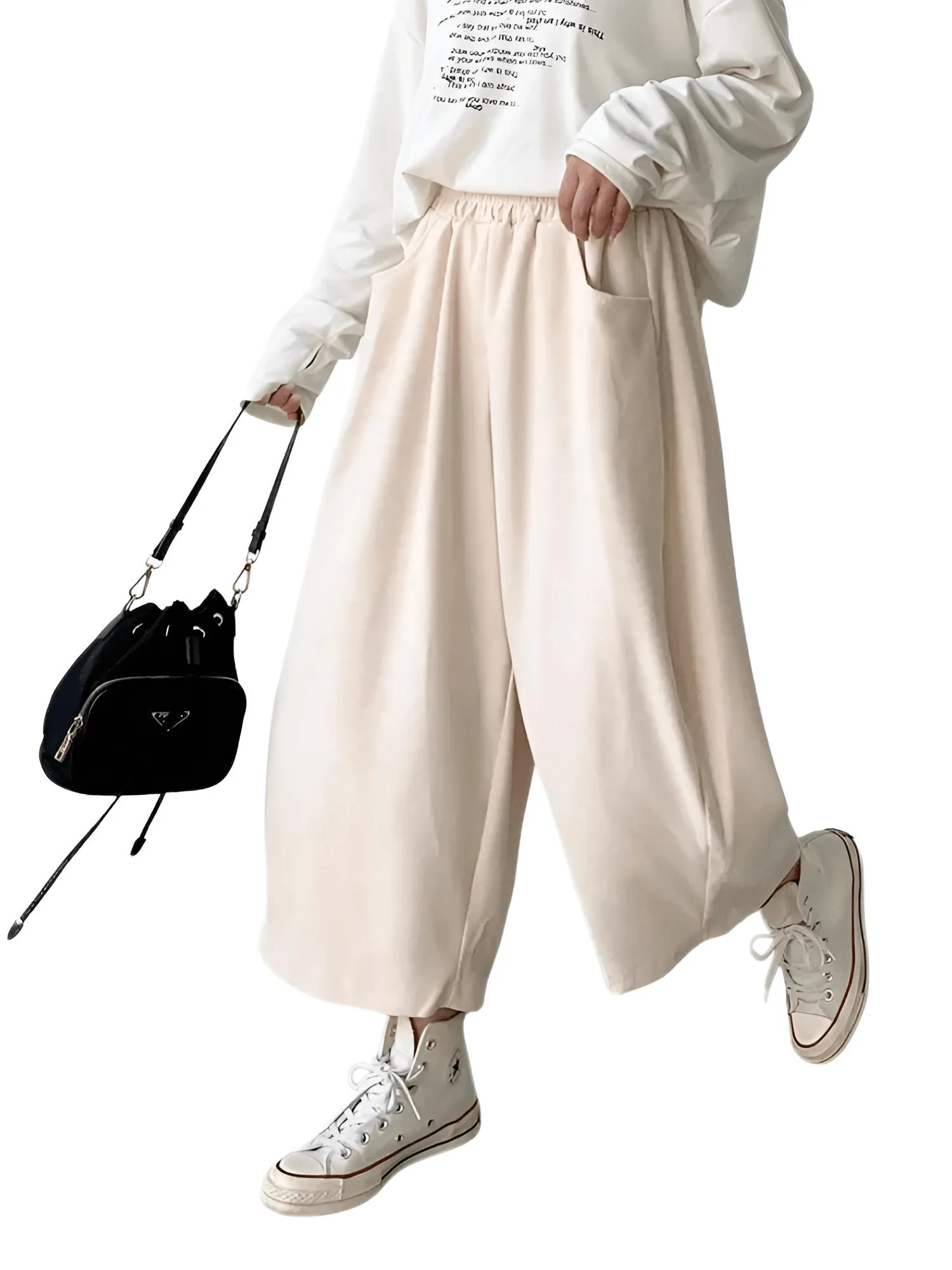 Casual Women's Harem Pants High Waisted Trousers Retro Loose Bloomers Women's Oversize Pants Baggy