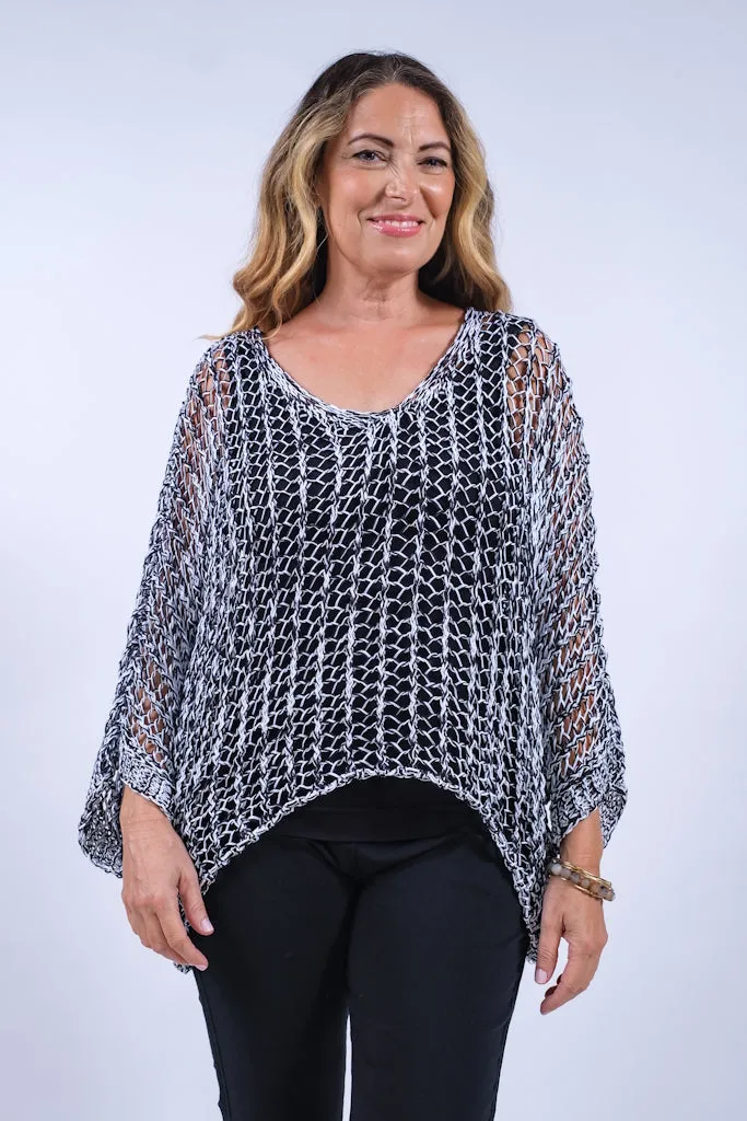 Chera 2-Tone Open Knit Topper (BLS911)