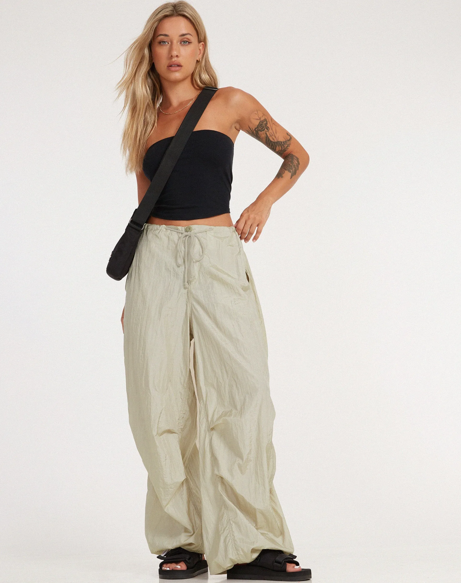 Chute Trouser in Parachute Almond Milk