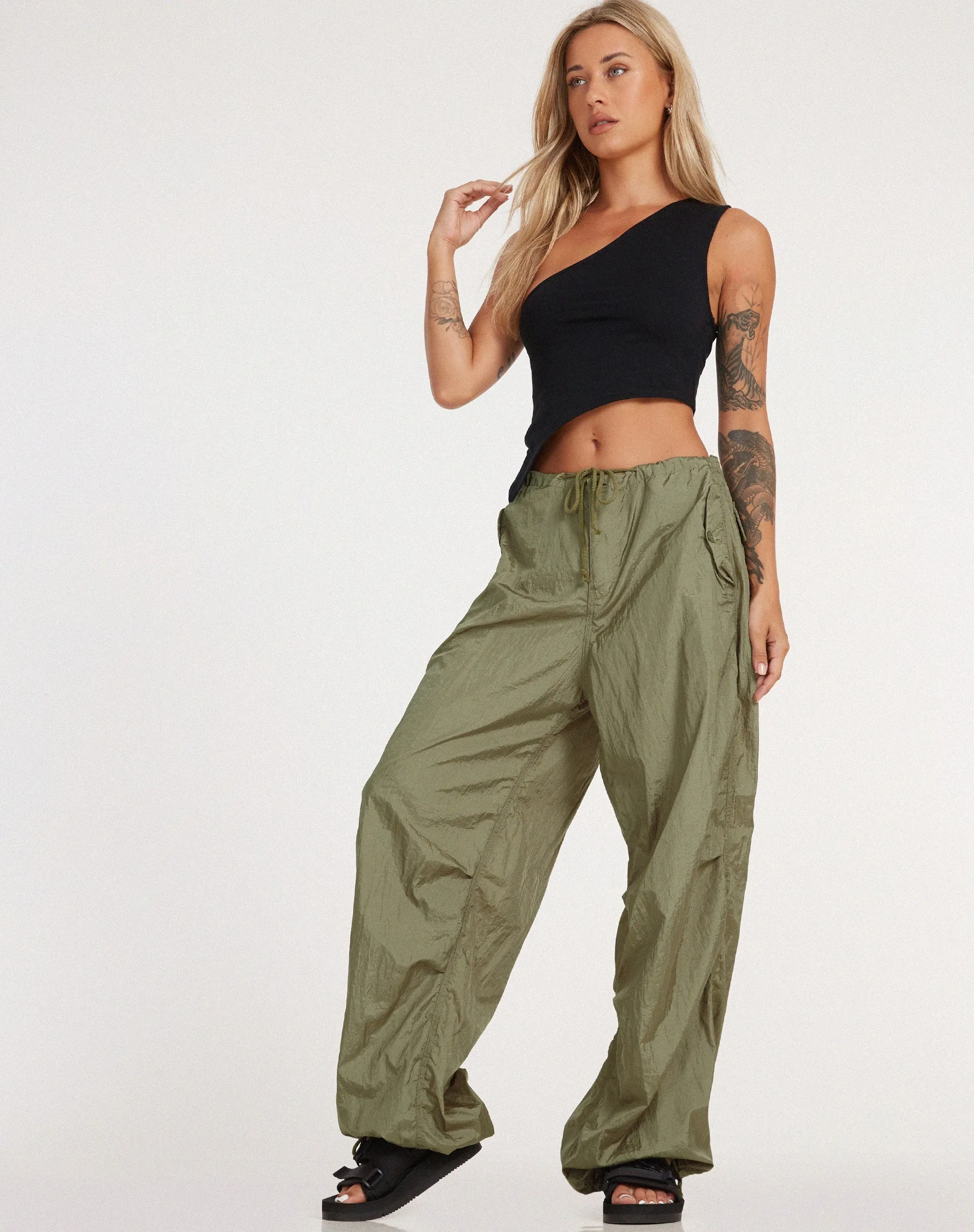 Chute Trouser in Parachute Silver Green