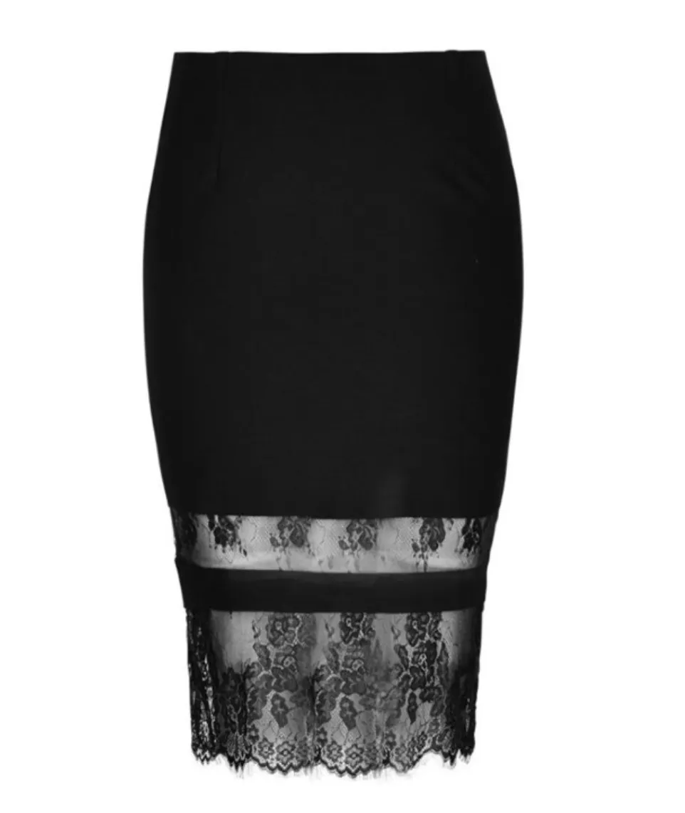 CITY CHIC - Lace trim midi pencil skirt! 20